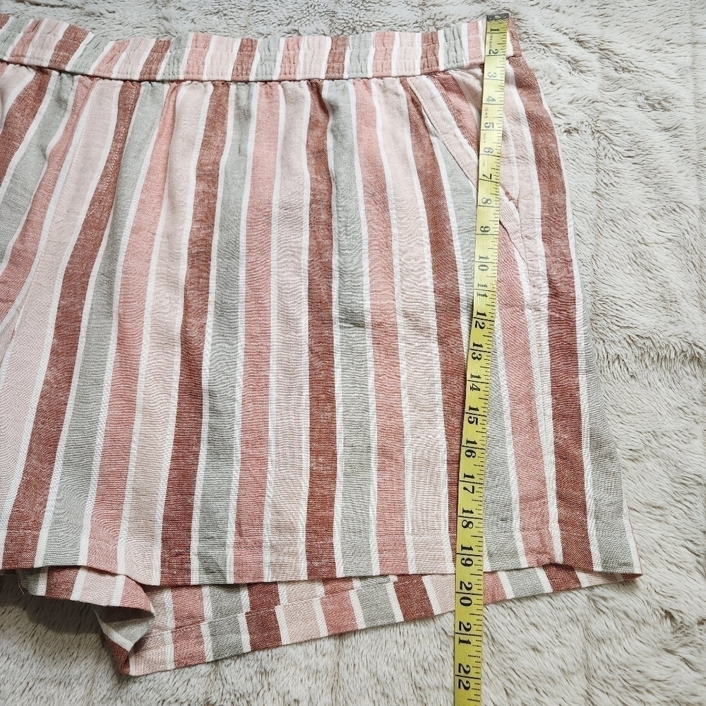 Size 4X Shorts Linen blend Boyfriend cut Pockets Elastic waistband SONOMA NWT - Picture 13 of 16